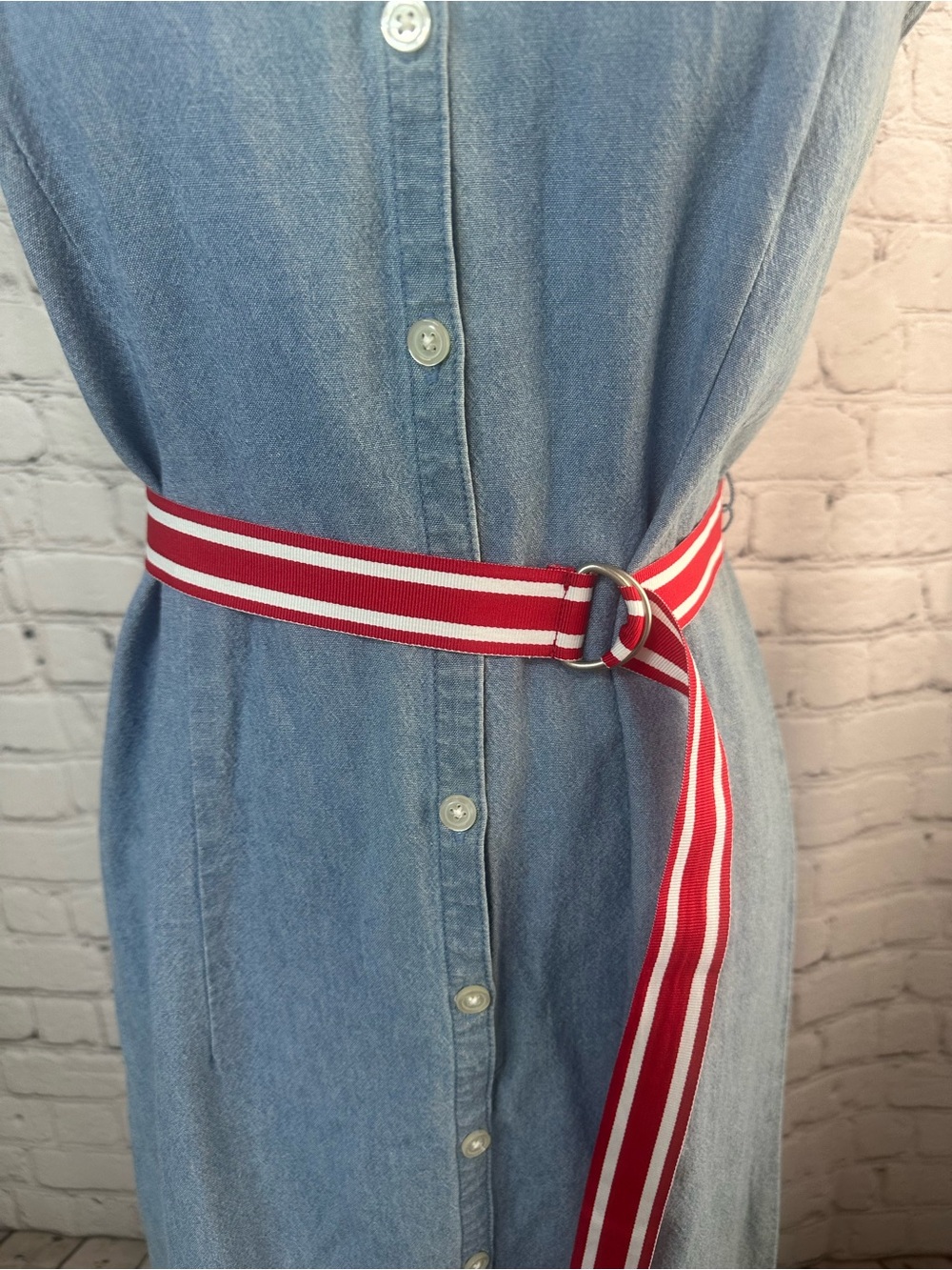 Y2K Disney Store Mickey & Minnie Embroidered Denim Midi Dress Size Medium - Picture 3 of 9